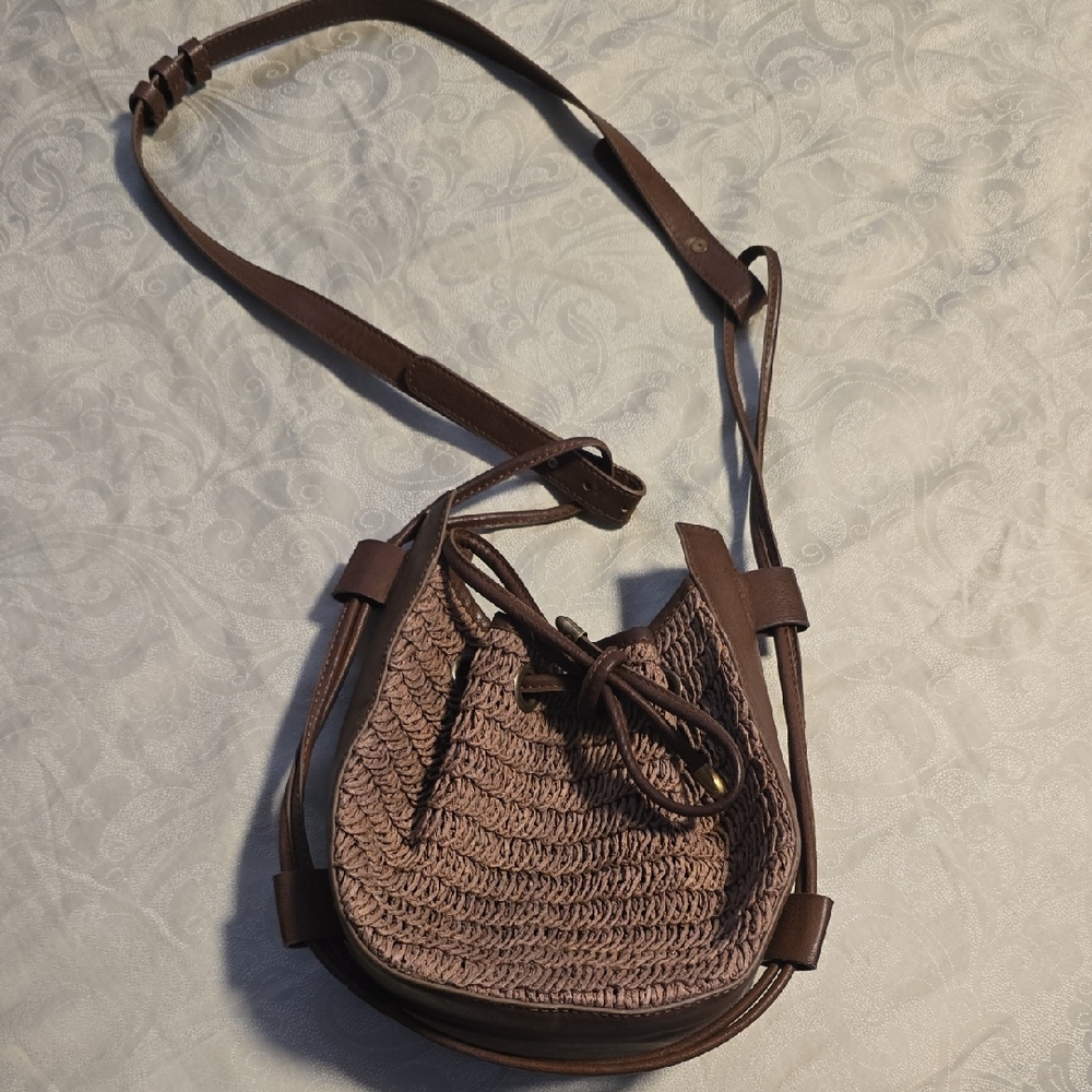 FREE PEOPLE brown Woven Shoulder Bag